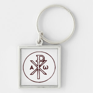 Het Chi-Rho Christogram-symbool Sleutelhanger