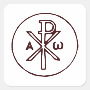 Het Chi-Rho Christogram symbool  Vierkante Sticker