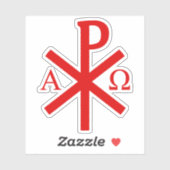 Het Chi-Rho Cross - v2 (rood) Sticker (Vel)