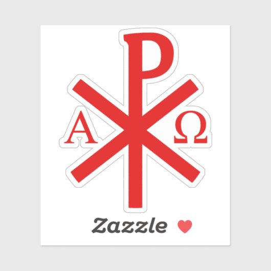 Het Chi-Rho Cross - v2 (rood) Sticker (Vel)