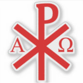 Het Chi-Rho Cross - v2 (rood) Sticker (Voorkant)