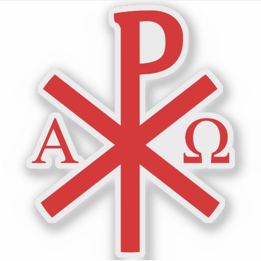 Het Chi-Rho Cross - v2 (rood) Sticker (Voorkant)