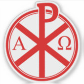 Het Chi-Rho Cross - v4 (rood) Sticker (Voorkant)