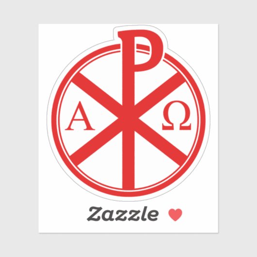 Het Chi-Rho Cross - v4 (rood) Sticker (Vel)