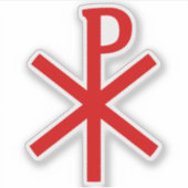 Het Chi-Rho kruis (rood) Sticker (Voorkant)