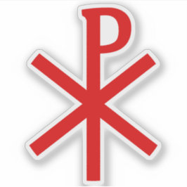 Het Chi-Rho kruis (rood) Sticker