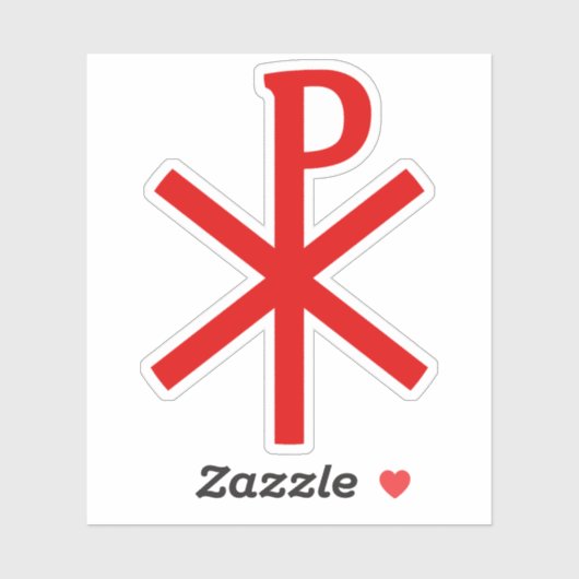 Het Chi-Rho kruis (rood) Sticker (Vel)