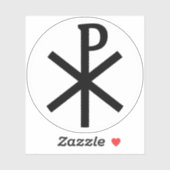 Het Chi-Rho kruis (zwart op wit) Sticker (Vel)