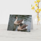 Het Chinese Bruine Wenskaart van Ganzen Kaart (Gele Bloem)