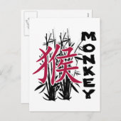 Het Chinese Jaar van de Dierenriem van de Aap Feestdagenkaart (Voorkant / Achterkant)