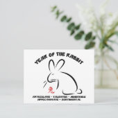 Het Chinese Konijn van het Nieuwjaar Feestdagenkaart (Staand voorkant)