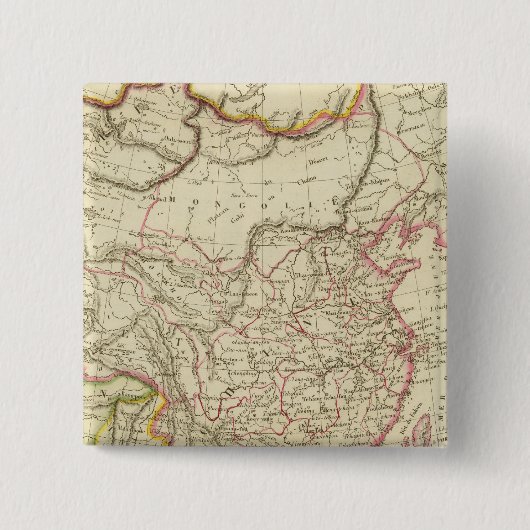 Het Chinese Rijk en Japan Vierkante Button 5,1 Cm (Voorkant)