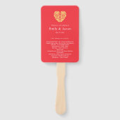 Het Chinese Weddenprogramma van het Dubbele Geluk Handwaaier (Voorkant)