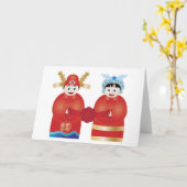 Het Chinese Wenskaart van de Illustratie van het Kaart (Gele Bloem)