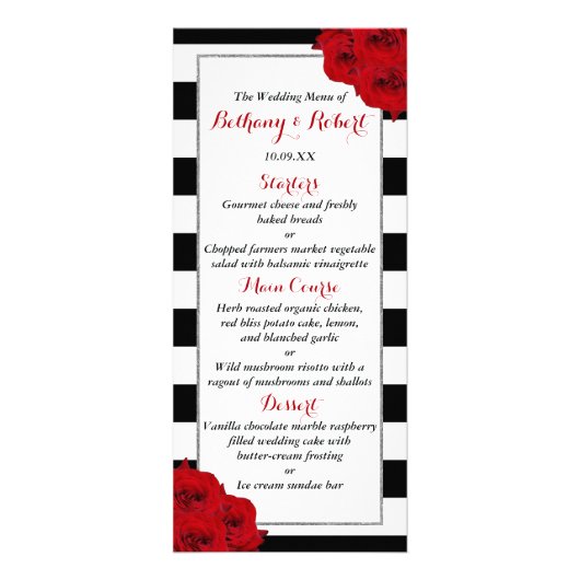 Het chique moderne luxe bruiloft Collectie - Menu (Voorkant)