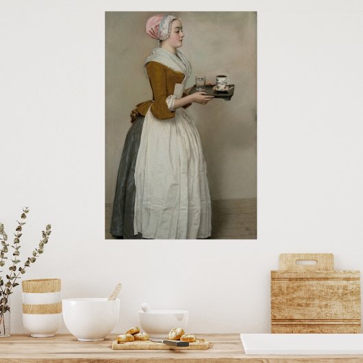 Het chocolade-meisje van Jean-Étienne Liotard Poster (Keuken)