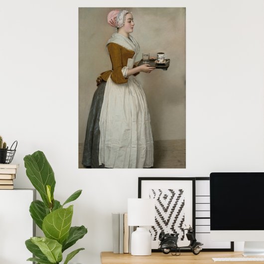 Het chocolade-meisje van Jean-Étienne Liotard Poster (Thuiskantoor)