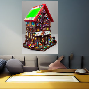 Het chocoladehuis   AI Art Poster