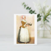 Het Chocolademeisje, mooi kunstschilderij Briefkaart (Staand voorkant)