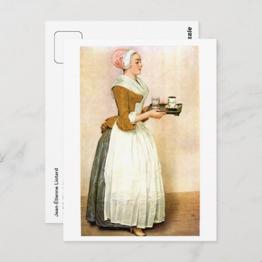 Het Chocolademeisje, mooi kunstschilderij Briefkaart (Voorkant / Achterkant)