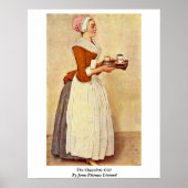 Het chocolademeisje van Jean-Etienne Liotard Poster (Voorkant)