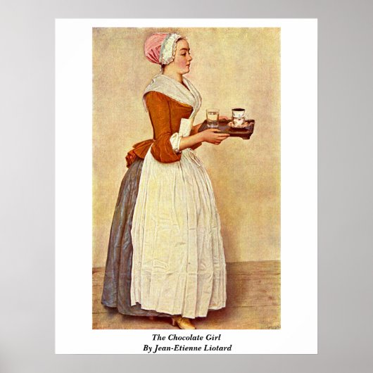 Het chocolademeisje van Jean-Etienne Liotard Poster (Voorkant)