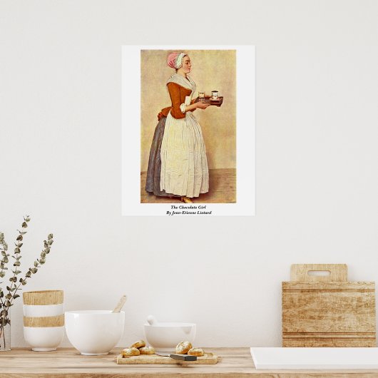 Het chocolademeisje van Jean-Etienne Liotard Poster (Keuken)