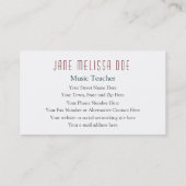 Het Chorus - Twee zielen Visitekaartje (Achterkant)