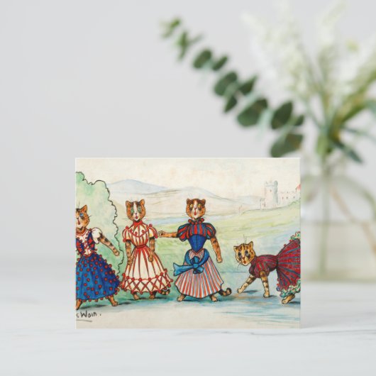 Het Chorus van Louis Wain Briefkaart (Staand voorkant)