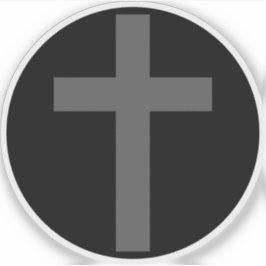 Het Christelijk Kruis (grijs op zwart) Sticker