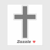 Het Christelijk Kruis (grijs) Sticker (Vel)