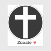 Het Christelijk Kruis (wit op zwart) Sticker (Vel)