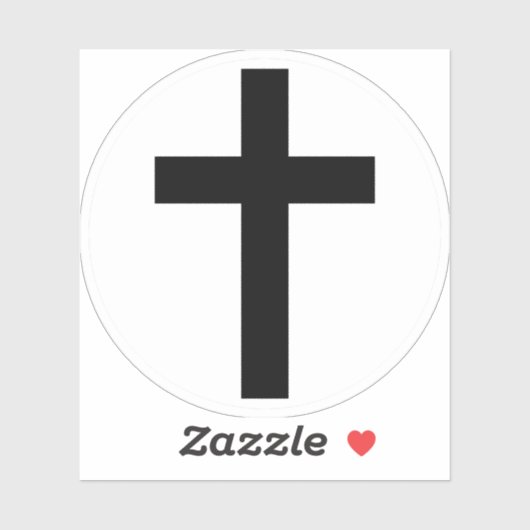 Het Christelijk Kruis (zwart op wit) Sticker (Vel)