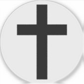 Het Christelijk Kruis (zwart op wit) Sticker (Voorkant)