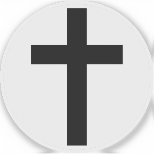 Het Christelijk Kruis (zwart op wit) Sticker (Voorkant)