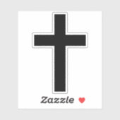 Het Christelijk Kruis (zwart) Sticker (Vel)