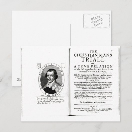 Het Christelijk Man'' door John Lilburne Briefkaart (Voorkant / Achterkant)
