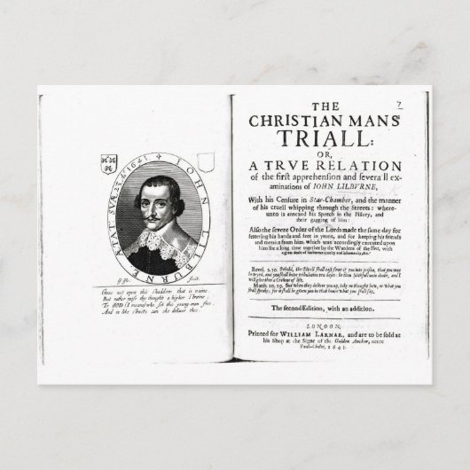 Het Christelijk Man'' door John Lilburne Briefkaart (Voorkant)