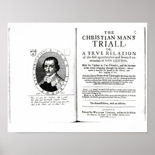 Het Christelijk Man'' door John Lilburne Poster (Voorkant)