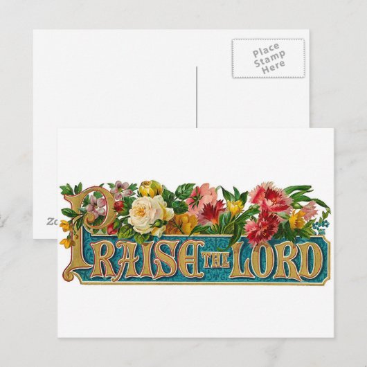 Het  Christelijke Briefkaart van de Heer (Voorkant / Achterkant)