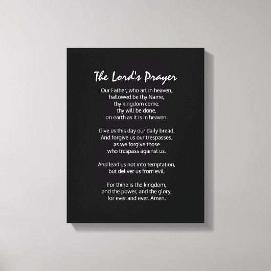 Het Christelijke geloof van de Lord's Prayer Canvas Afdruk (Voorkant)
