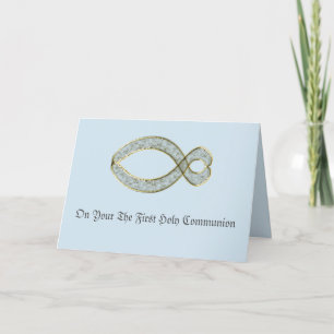 Het Christelijke symbool voor vissen. Feestdagen Kaart