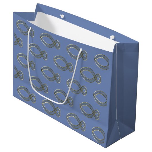 Het Christelijke symbool voor vissen. Groot Cadeauzakje (Voorkant Gekanteld)