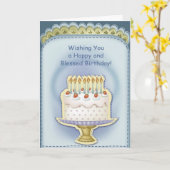 Het Christelijke Wenskaart van de Verjaardag Kaart (Gele Bloem)