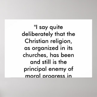 Het christendom is de vijand van vooruitgang poster