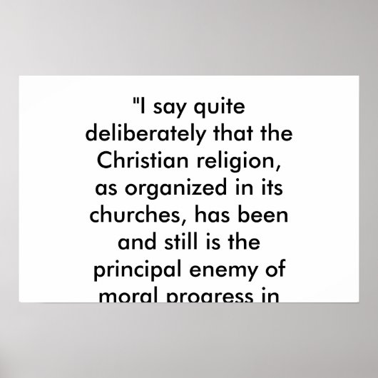 Het christendom is de vijand van vooruitgang poster (Voorkant)