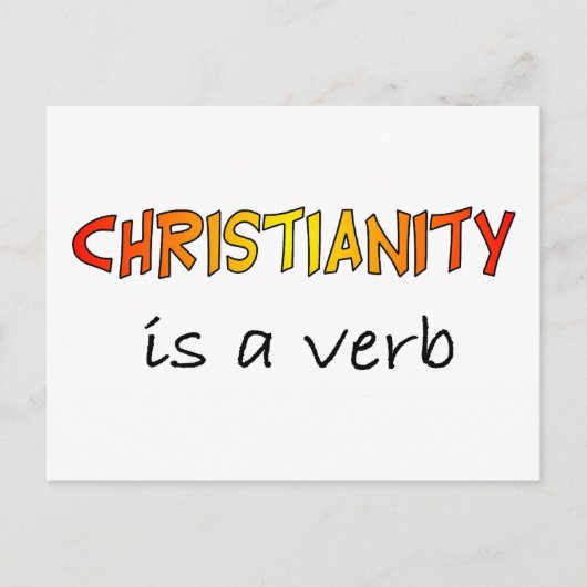 Het christendom is een werkwoord briefkaart (Voorkant)