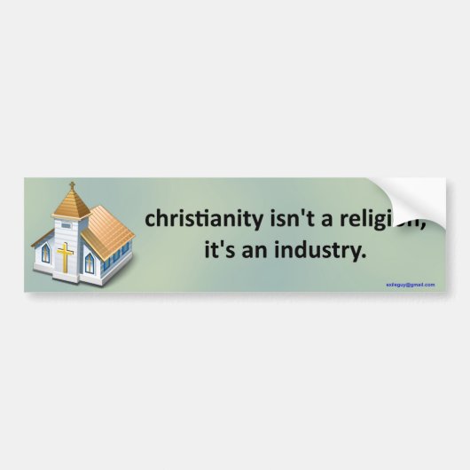 het christendom is geen godsdienst… bumpersticker (Voorkant)
