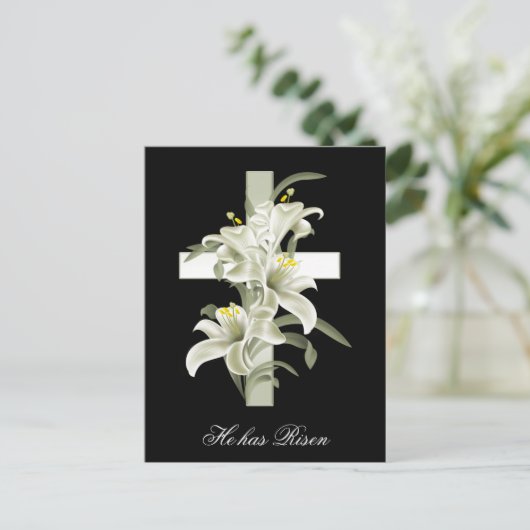 Het Christendom van Pasen is hij toegenomen Feestdagenkaart (Staand voorkant)