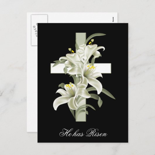 Het Christendom van Pasen is hij toegenomen Feestdagenkaart (Voorkant / Achterkant)